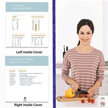 ENOLVO Recipe Binder 8.5X11 3 Ring - Full Page Recipe Book Binder Kit, Make Your Own Cookbook Binder Recipe Organizer – Plastic Page Protectors, Cards, and Dividers for 80 Recipes – Gift Box