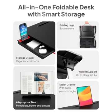 Cooper Mega Table Plus [Premium XXL Extra Large] Laptop Lap Desk & Book Stand | Multifunctional Foldable Lap Desk, Laptop Desk for Bed, Portable Desk, Laptop Pad, Lapdesk Laptop Lap Tray