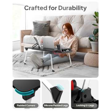 Cooper Mega Table Plus [Premium XXL Extra Large] Laptop Lap Desk & Book Stand | Multifunctional Foldable Lap Desk, Laptop Desk for Bed, Portable Desk, Laptop Pad, Lapdesk Laptop Lap Tray