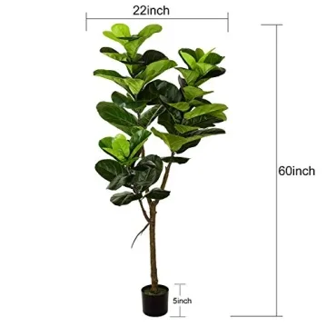 Realistic 5 Feet Artificial Fiddle Leaf Fig Tree for Decor
