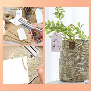 Single Hole Punch 2 Inch Reach Deep Throat Heavy Duty Hole Punch Tab Zinc Alloy Silver Long Hole Punch 1/4 Inch Hole Hand Held Leather Hole Punch for Scrapbook Tab Paper ID Card PVC Card Badge Photos