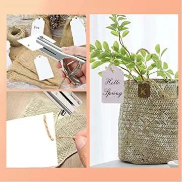 Single Hole Punch 2 Inch Reach Deep Throat Heavy Duty Hole Punch Tab Zinc Alloy Silver Long Hole Punch 1/4 Inch Hole Hand Held Leather Hole Punch for Scrapbook Tab Paper ID Card PVC Card Badge Photos