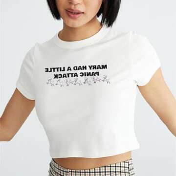 Trendy Y2K Letter Print Crop Top for Teen Girls