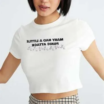 Trendy Y2K Letter Print Crop Top for Teen Girls