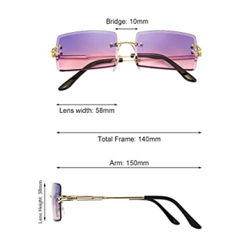 Trendy Weewooday Rimless Tinted Sunglasses for All - 3 Pack