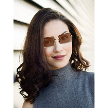 Trendy Weewooday Rimless Tinted Sunglasses for All - 3 Pack