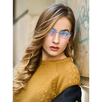 Trendy Weewooday Rimless Tinted Sunglasses for All - 3 Pack