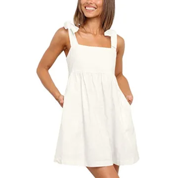 Clarisbelle Beach Tie Strap Mini Dress for Summer Fun