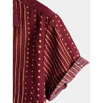 VATPAVE Mens Casual Short Sleeve Button Down Shirts Regular Fit Hawaiian Summer Shirts 3X-Large WineRed