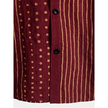 VATPAVE Mens Casual Short Sleeve Button Down Shirts Regular Fit Hawaiian Summer Shirts 3X-Large WineRed