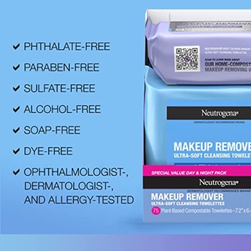 Neutrogena Day & Night Makeup Remover Wipes, 75 ct