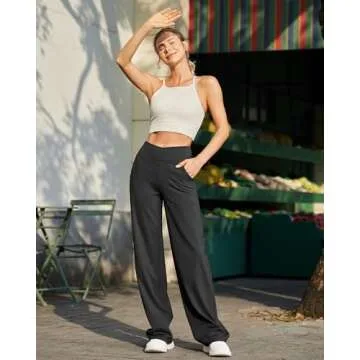 G4Free Tall Women's Flare Yoga Pants with Pockets