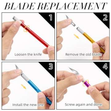 JTIEO 74 Pack Hobby Knife Set for Art and Crafting