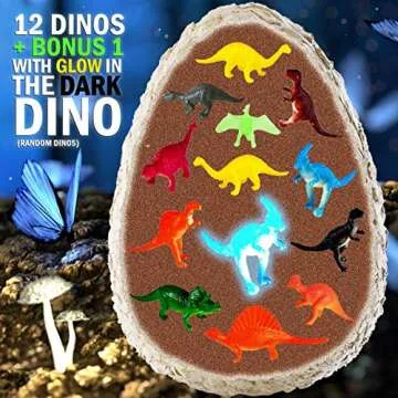 Dinonano Easter Jumbo Dinosaur Egg Toys for Kids - Dinosaur Toys STEM Toy Night Light Dinosaur Figures Easter Gift Box Cool Science Tool Kit for Toddler Girl Boy Ages 3 4 5 6 7 8 Years Old