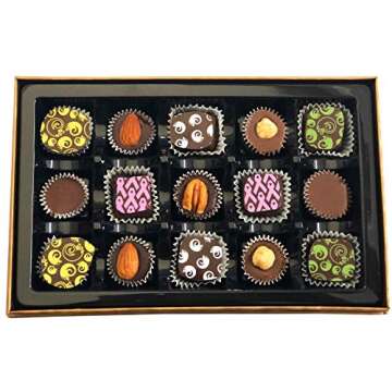 Gluten Free Vegan Dark Chocolate, Kosher Parve, with Gift Box, 15 Pieces