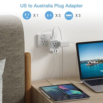 TESSAN Australia Plug Adapter - Versatile Travel Companion