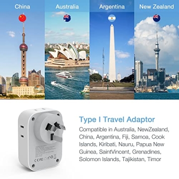 TESSAN Australia Plug Adapter - Versatile Travel Companion