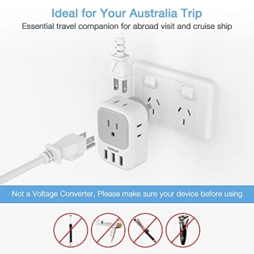 TESSAN Australia Plug Adapter - Versatile Travel Companion