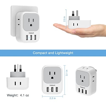 TESSAN Australia Plug Adapter - Versatile Travel Companion