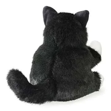 Folkmanis Tuxedo Kitten Hand Puppet, Black; White