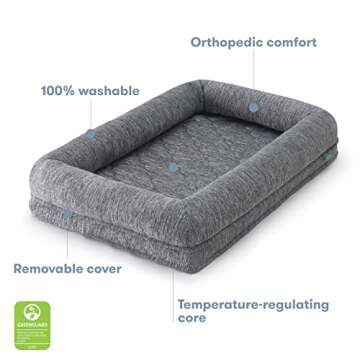 Newton Orthopedic Pet Bed - Washable Dog Bed for Small Dogs, Puppy Bed, Crate Bed, with Removable & Breathable Dog Bed Cover, Comfy & Durable Dog Bed for Small to Large Dogs, Dog Essentials, Small
