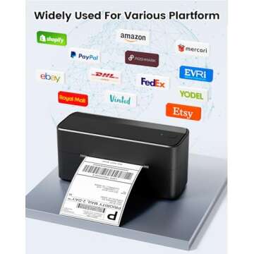 Phomemo Shipping Label Printer, 241BT 4X6 Wireless Thermal Label Printer for Small Business, Labels Printers for Shipping Package, Compatible with iPhone, Android, Amazon, Shopify, UPS, Black