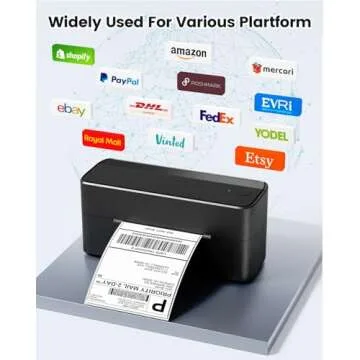 Phomemo Shipping Label Printer, 241BT 4X6 Wireless Thermal Label Printer for Small Business, Labels Printers for Shipping Package, Compatible with iPhone, Android, Amazon, Shopify, UPS, Black