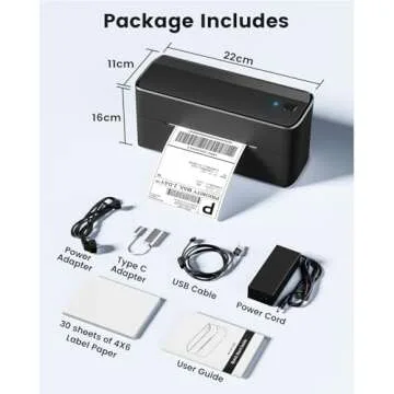 Phomemo Shipping Label Printer, 241BT 4X6 Wireless Thermal Label Printer for Small Business, Labels Printers for Shipping Package, Compatible with iPhone, Android, Amazon, Shopify, UPS, Black