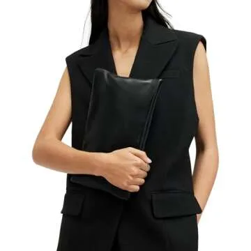 AllSaints Bettina Leather Clutch Bag - Chic & Stylish