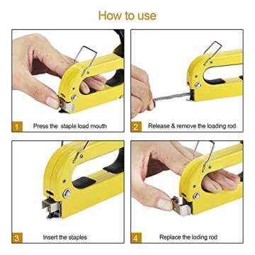 Staple Gun, 3 in 1 Manual Nail Gun with 600 Staples - Heavy Duty Gun for Upholstery, Fixing Material, Decoration, Carpentry, Furniture