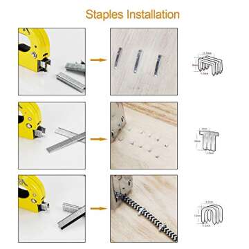 Staple Gun, 3 in 1 Manual Nail Gun with 600 Staples - Heavy Duty Gun for Upholstery, Fixing Material, Decoration, Carpentry, Furniture