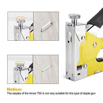 Staple Gun, 3 in 1 Manual Nail Gun with 600 Staples - Heavy Duty Gun for Upholstery, Fixing Material, Decoration, Carpentry, Furniture