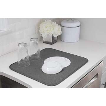 Highly Absorbent Kitchen Dish Drying Mat, 2 Pack