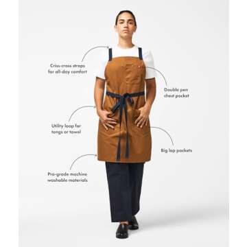 Stylish & Durable Crossback Chef Apron for Cooking