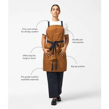 Stylish & Durable Crossback Chef Apron for Cooking