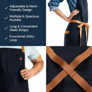 Stylish & Durable Crossback Chef Apron for Cooking