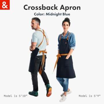 Stylish & Durable Crossback Chef Apron for Cooking