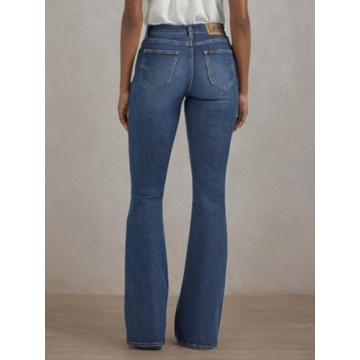 Lee Women's Legendary Mid Rise Flare Jean, Inner Strength, 14
