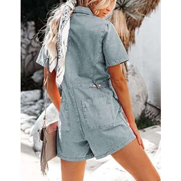 COWOKA Women's Casual Distressed Denim Jumpsuit