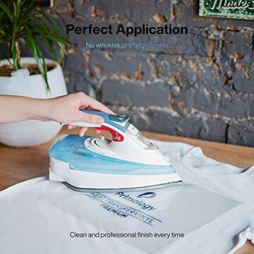 Primology Heat Transfer Vinyl: 10 Pack 12" x 10" Premium Glitter Iron On Vinyl, HTV Vinyl for T-Shirts - HTV for Cricut, Silhouette Cameo, Heat Press Machine