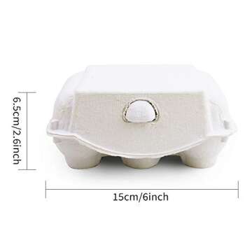 SKPPC 20 Pack White Empty Egg Cartons Pulp Fiber Egg Tray Holder, Each Holds 6 Eggs, Pulp Egg Containers for Family, Farm, Market, Camping, Picnic, Travel