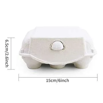 SKPPC 20 Pack White Empty Egg Cartons Pulp Fiber Egg Tray Holder, Each Holds 6 Eggs, Pulp Egg Containers for Family, Farm, Market, Camping, Picnic, Travel