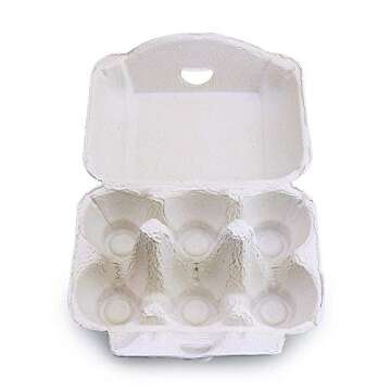 SKPPC 20 Pack White Empty Egg Cartons Pulp Fiber Egg Tray Holder, Each Holds 6 Eggs, Pulp Egg Containers for Family, Farm, Market, Camping, Picnic, Travel