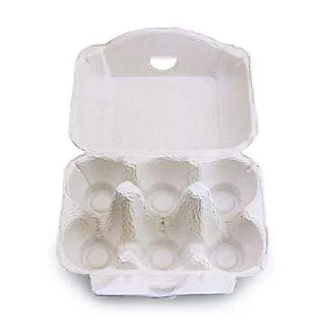 SKPPC 20 Pack White Empty Egg Cartons Pulp Fiber Egg Tray Holder, Each Holds 6 Eggs, Pulp Egg Containers for Family, Farm, Market, Camping, Picnic, Travel