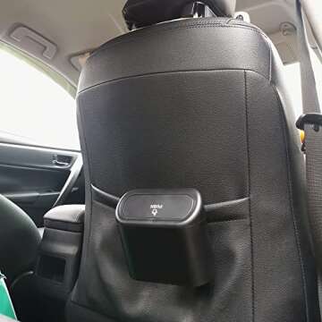 SINSEN Garbage Can, Car Trash Bin Mini Trashcan, Vehicle Waste Holder with Lid, Interior Automotive Accessories, Car Essentials Dustbin, Organizer for Auto and Chuck