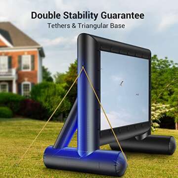 Amada 14 Feet Outdoor Inflatable Movie Screen, Projector Screen with Fast Low-Noise Air, Support Fro...