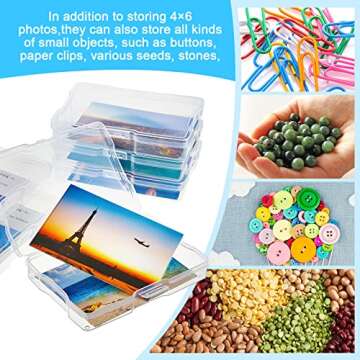 Geelin 30 Pcs Clear Photo Storage Boxes for 4" x 6" Pictures Transparent Photo Case Plastic Photo Organizers and Storage Photo Storage Containers Photo Keeper for Photo Picture Card, 6.7 x 4.7 x 1.2''