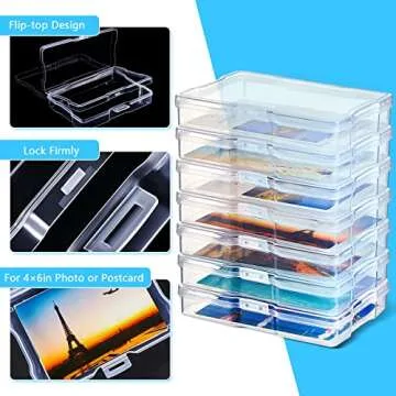 Geelin 30 Pcs Clear Photo Storage Boxes for 4" x 6" Pictures Transparent Photo Case Plastic Photo Organizers and Storage Photo Storage Containers Photo Keeper for Photo Picture Card, 6.7 x 4.7 x 1.2''