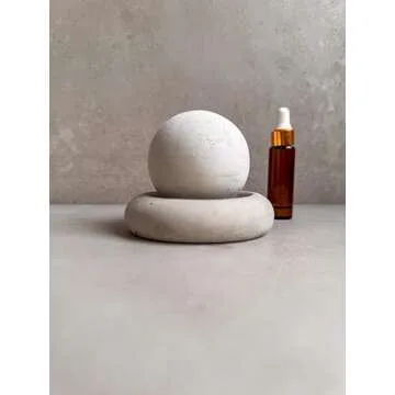 Concrete Essential Oil Diffuser, Aromatherapy Sphere, Passive Dome Diffuser, Cement Decor, Fragrance Air Freshener, Cement Diffuser Stone, Ball Ornament, Non-Electric Diffusing Stone