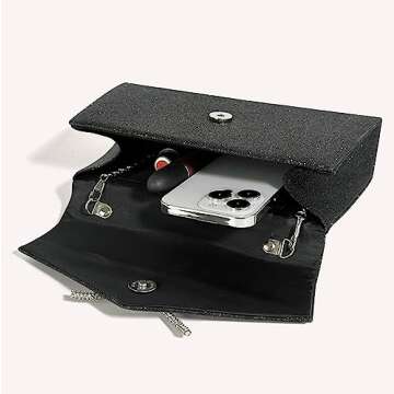 Trisapu Womens Evening Bag Sparkly Bow Clutch Purse Wedding Party Purses Glitter Rhinestone Cocktail Prom Handbags Black